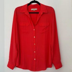 LOFT Women's Coral Button Down Blouse.  Medium